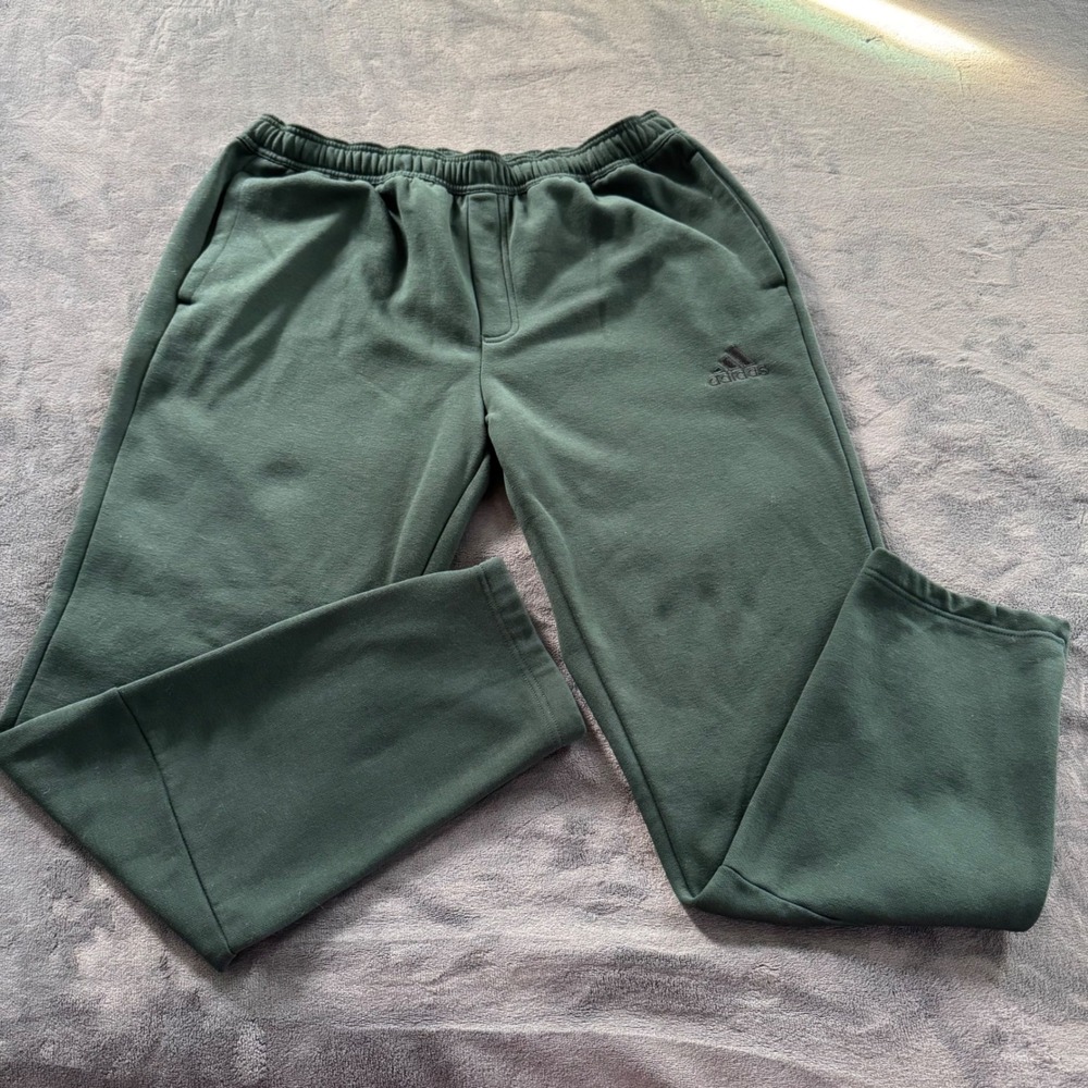 Adidas Men's Dark Green Sweatpants Joggers Track Pants Size XL Zippered Ankles